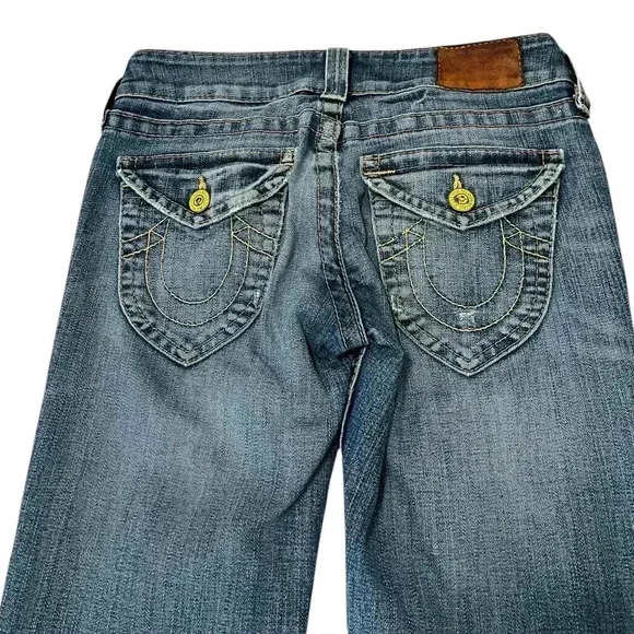 True Religion Yellow Point Flap Pocket Slim Straight Jeans - Picture 2 of 6